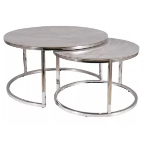 Portafino Kerámia Dohányzóasztal Szett Szürke Króm