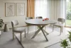 Porto Ceramic Étkezőasztal Kerek Bővíthető Travertine Kerámia Bézs Matt Kasmír