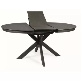 Porto Ceramic Bővíthető Kerek Asztal Edzett Üveg-Kerámia Szürke