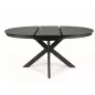 Porto Ceramic Bővíthető Kerek Asztal Edzett Üveg-Kerámia Szürke