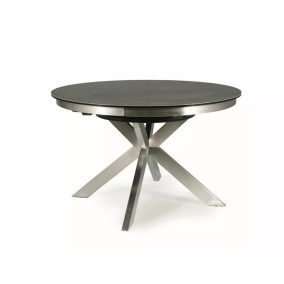 Porto Ceramic Bővíthető Kerek Asztal Edzett Üveg-Kerámia Szürke