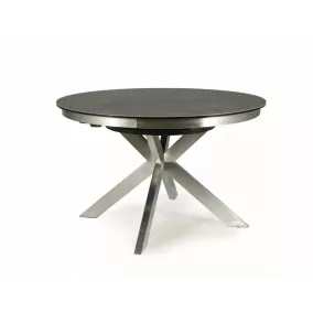 Porto Ceramic Bővíthető Kerek Asztal Edzett Üveg-Kerámia Szürke