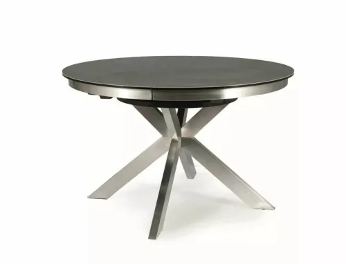 Porto Ceramic Bővíthető Kerek Asztal Edzett Üveg-Kerámia Szürke