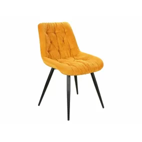 Prága Fjord Kordszövet Étkezőszék Curry Sárga Steppelt