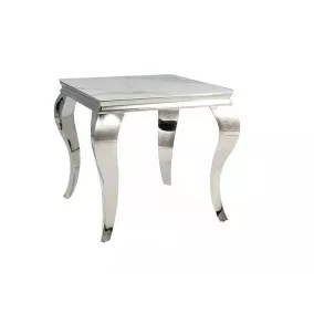   Prince B Calacatta Kerámia Dohányzóasztal Fehér Króm Elegáns