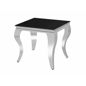 Prince B Elegáns Üveg Dohányzóasztal Króm Fekete