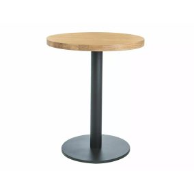 Puro II Kerek Tölgy Éttermi Asztal Fekete Fém Lábbal