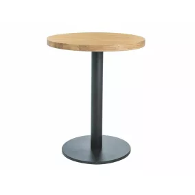 Puro II Kerek Tölgy Éttermi Asztal Fekete Fém Lábbal