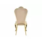   Queen Velvet Bézs Bársony Étkezőszék Arany Fém Kagylóhátas