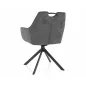   Remo Brego Forgó Étkezőszék Szürke Szövet Fekete Fém Vázzal Auto-Return Funkcióval