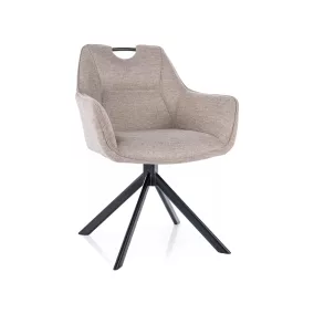   Remo Brego Forgó Szék Világos Bézs Szövet Fekete Vázzal