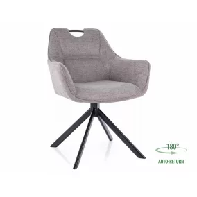   Remo Brego Forgó Szék Szürke Szövet Fekete Vázzal Auto-Return Funkcióval