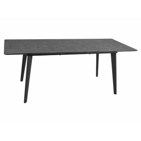   Rene Kihúzható Étkezőasztal MDF Szürke Matt Fekete Fémlábakkal