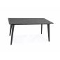   Rene Kihúzható Étkezőasztal MDF Szürke Matt Fekete Fémlábakkal