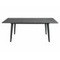   Rene Kihúzható Étkezőasztal MDF Szürke Matt Fekete Fémlábakkal