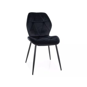 Rick Velvet Geometrikus Bársony Étkezőszék Fekete