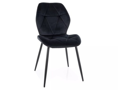 Rick Velvet Geometrikus Bársony Étkezőszék Fekete