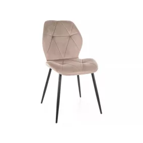   Rick Velvet Bársony Étkezőszék Sötét Bézs Geometrikus Kárpitozással
