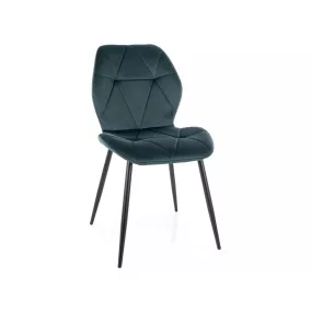Rick Velvet Bársony Étkezőszék Zöld Geometrikus