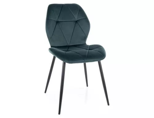 Rick Velvet Bársony Étkezőszék Zöld Geometrikus