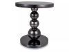 Rima Kerek Üveg Dohányzóasztal Fekete Gömbös Lábbal
