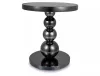 Rima Kerek Üveg Dohányzóasztal Fekete Gömbös Lábbal