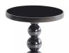 Rima Kerek Üveg Dohányzóasztal Fekete Gömbös Lábbal