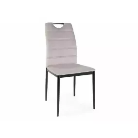   Rip Velvet Bársony Étkezőszék Világosszürke Fém Vázzal