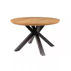 Ritmo Kerek Tölgy Étkezőasztal Fekete Pókláb Vázzal