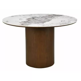   Rondo Ceramic étkezőasztal MDF kerámia fehér fényes dió