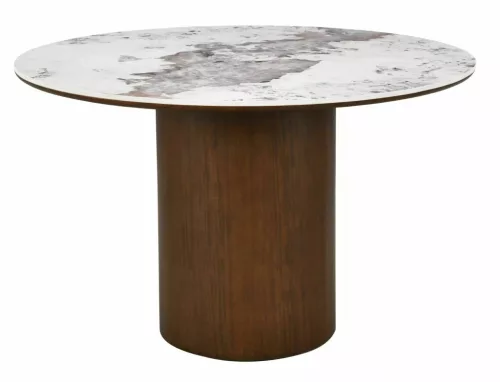 Rondo Ceramic étkezőasztal MDF kerámia fehér fényes dió