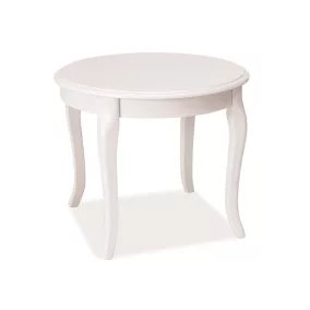   Royal D Kerek Fehér MDF Dohányzóasztal Klasszikus Lábakkal