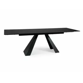   Salvadore Ceramic Bővíthető Üveg-Kerámia Étkezőasztal Fekete Sahara Noir