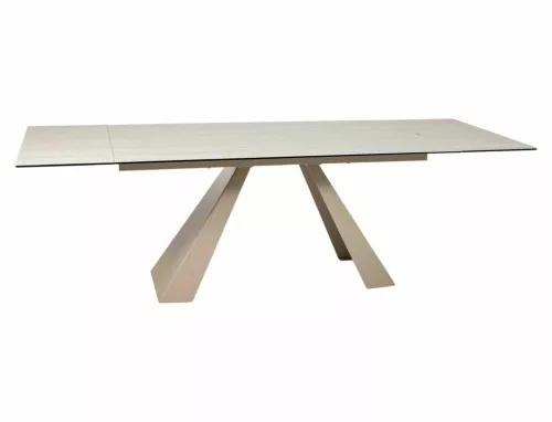 Salvadore Ceramic Bővíthető Étkezőasztal Edzett Üveg Kerámia Travertine Bézs Matt Kasmír