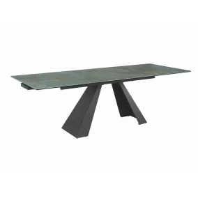   Salvadore Ceramic Kihúzható Étkezőasztal Edzett Üveg Türkiz Ossido Verde