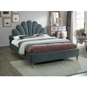 Santana Velvet Kagyló Szürke Bársony Franciaágy