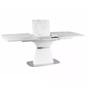   Saturn II Bővíthető Márvány Hatású Kerámia Étkezőasztal Fehér