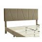 Savana Velvet Bézs Bársony Franciaágy Állítható Fejtámlával