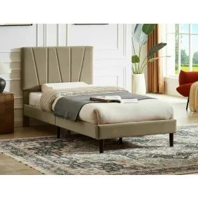   Savana Velvet Bézs Bársony Egyszemélyes Ágy Állítható Fejtámlával