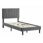   Savana Velvet Bársony Egyszemélyes Ágy Szürke Bordázott Fejvéggel