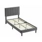   Savana Velvet Bársony Egyszemélyes Ágy Szürke Bordázott Fejvéggel