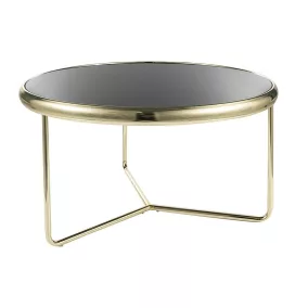 Scarlet Kerek Edzett Üveg Dohányzóasztal Fekete-Arany