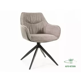   Sempre Brego Forgó Szövet Szék Szürke Fekete Fémlábbal 180° Automata Visszatérés