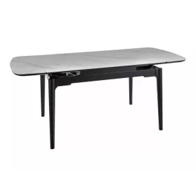   Sento Kihúzható Kerámia Étkezőasztal Fényes Fehér/Matt Fekete