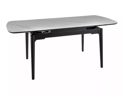 Sento Kihúzható Kerámia Étkezőasztal Fényes Fehér/Matt Fekete