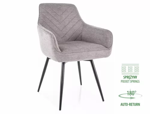 Servio Brego Forgó Étkezőszék Szürke Szövet Kárpittal