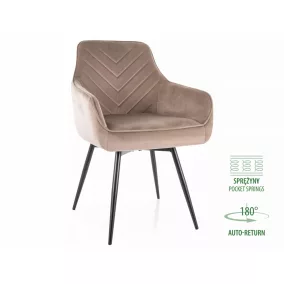 Servio Velvet Forgó Bársony Étkezőszék Sötét Bézs