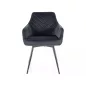   Servio Velvet Fekete Bársony Étkezőszék Automata Visszatérés Funkcióval