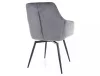 Servio Velvet Forgó Étkezőszék Szürke Bársony Fekete Fém Lábakkal