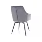   Servio Velvet Forgó Étkezőszék Szürke Bársony Fekete Fém Lábakkal